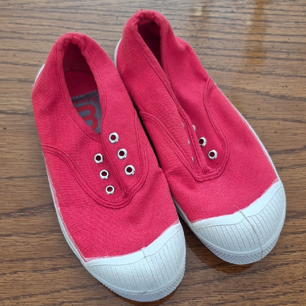 New • Bensimon Red Canvas Sneakers